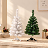 Sapin de Noël artificiel en PVC blanc et vert, mini sapin de Noël avec support, décoration de Noël, vente en gros, décoration intérieure