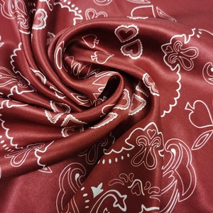 Sciarpa di <span class=keywords><strong>seta</strong></span> quadrata in raso di <span class=keywords><strong>seta</strong></span> rossa Paisley elegante primavera primavera stampa digitale donna - Product Image 2