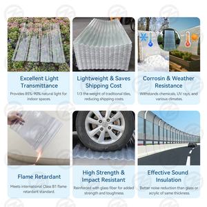 Panel de Techo de Fibra de Vidrio Corrugado ZHIBO, Panel de Techo de Luz Natural, Lámina de FRP de 1 mm, Paneles Laminados de Fibra de Vidrio Transparentes, Techo de FRP Transparente - Product Image 3