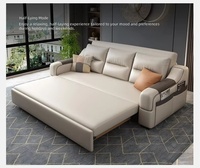 Modernes Minimalistisches Kratzfestes Kunstleder-Sofabett 2-in-1 Verwandelbares Sofa mit Stauraum für Kleine Räume