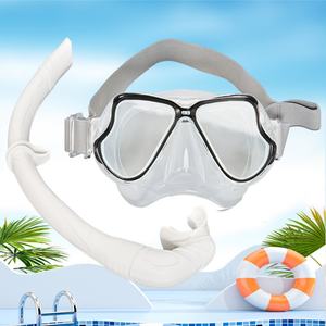 Masque de plongée pour homme adulte Waspo modèle 1900 haute définition anti-buée, équipement de plongée avec tuba entièrement sec, nouveau silicone tricoté monté sur la tête - Product Image 4