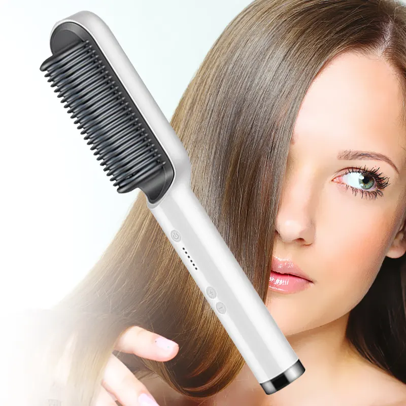 Professional hot brush straighteners Tourmaline Ceramic straightening titanium best fast hot comb hair straightener