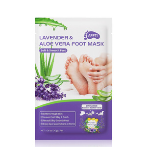 <span class=keywords><strong>Masque</strong></span> pour les pieds <span class=keywords><strong>DIY</strong></span> à la lavande et à l'aloe vera, marque privée, exfoliant, hydratant, adoucissant pour les talons rugueux et secs, soin des pieds, OEM ODM - Product Image 5