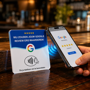 Niederländische NFC Google-Bewertungskarte im Großhandel, Anpassbare Version mit Eigenem Logo und Link, OEM ODM für Restaurants, Salons und Hotels - Product Image 1