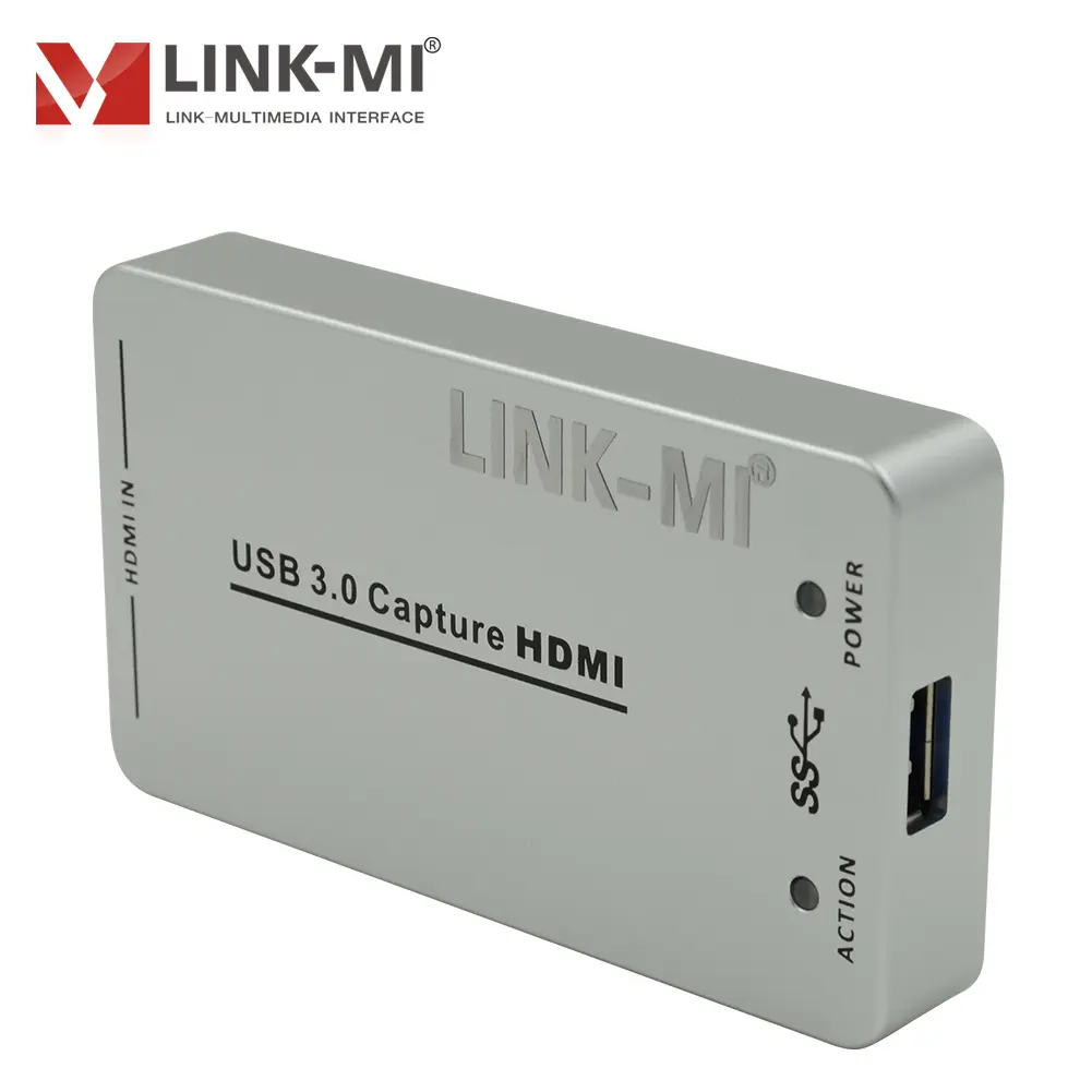 Dongle de capture vidéo LINK-MI HDMI vers USB3.0 capturer un signal d'entrée et de sortie HDMI 1080P Plug and Play Convertisseur HDMI USB3.0