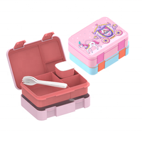 Mini boîte à bento personnalisée pour enfants mignons avec 3 compartiments scellés et étanches pour la rentrée scolaire