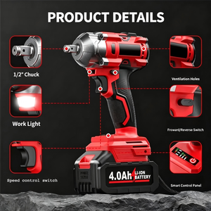 Electric Impact Wrench 21V 500Nm High Torque Lithium Battery <b>Powered</b> Handheld DIY <b>Tool</b> - Product Image 4