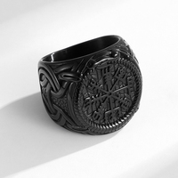 Bague en acier inoxydable de style rétro nordique viking de haute qualité pour hommes, bijoux tendance, accessoire de bague quotidien
