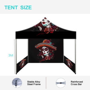 Carpa Plegable Personalizada con Impresión Térmica de Día de Muertos, 3x3M, Estructura de Aleación de Aluminio, Poliéster 300D, Fácil de Instalar, Portátil - Product Image 2