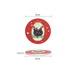 Sous-verres ronds en céramique personnalisés avec base en liège antidérapante, <span class=keywords><strong>motif</strong></span> <span class=keywords><strong>chat</strong></span>, pour boissons, cadeaux, avec logo DIY - Product Image 6