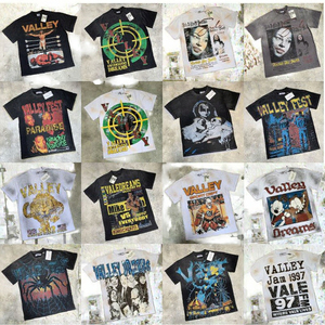 T-shirt Sportiva da Uomo Hot Brand Vale Forever Valley Oversize con Spalle Cadenti, Manica Corta, Stampa Vintage, in Spugna, Stile Hip Hop - Product Image 3