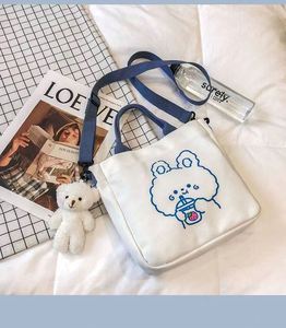 Bolso de lona coreano de un solo hombro para mujer, mochila de moda para estudiantes universitarios de arte y literatura, bolso tote con cierre de cremallera, no tejido - Product Image 2