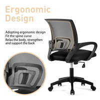 Chaise de bureau ergonomique confortable et réglable en hauteur, en tissu moderne, pour équipe, par VANBOW