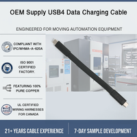 Kabel USB Type-C 3.2 Gen2 Male-Male FPC Inti Tembaga Kecepatan Tinggi dengan Panjang yang Dapat Disesuaikan untuk Modul Terintegrasi Industri