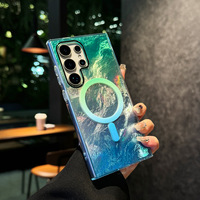 Étui magnétique antichoc en TPU+PC avec motif glacier brillant dégradé pour S26 Ultra S25 S24 FE S23 Plus