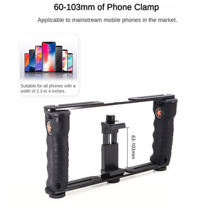KAMPHO Smartphone Video <strong>Vlog</strong> Rig Cage with Cold Shoe Mount for <strong>Microphone</strong>, LED Light, Iphone, <strong>Android</strong> Mobile Phone - Product Image 6