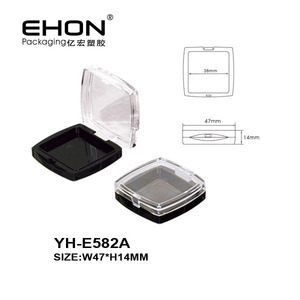 Cuadrado negro vacío de sombra de ojos de caso con espejo paleta de sombra de ojos de embalaje con cepillo caso logotipo personalizado - Product Image 5