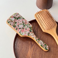Brosse à cheveux de luxe en acétate et bambou, personnalisable avec logo, écologique, démêlante, massante et coussinée, épaisse, classique, tendance, pour la maison