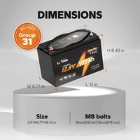 Batterie LiFePO4 LiTime 12V 100Ah Groupe 31 à décharge profonde pour moteur de pêche marine – Vente en gros