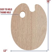 Palette en bois pour peinture, outils de peinture en bois avec trous de pouce, fournitures scolaires d'art, 1 pièce, nouvelle collection 2021