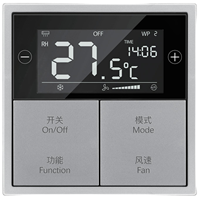 Panneau de thermostat KNX série Laigen, type 86, matériau PC, IP20, écran LCD mécanique à 6 touches, fonctionnalité trois-en-un
