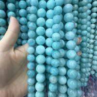 Bijoux Bracelet en pierres précieuses en vrac perles de pierre 8mm rondes polies bleu turquoise perles de pierre pour la fabrication de bricolage