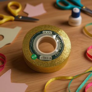 Nastro decorativo in nastro metallico dorato 1 cm x 18 m per lavori artigianali - Product Image 3