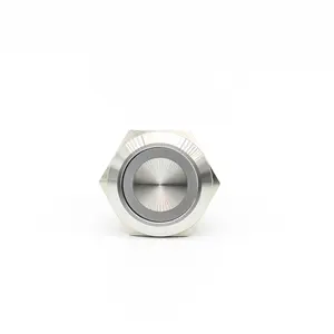 Industrial 22mm flat head ring light pin can be customized waterproof and dustproof emergency metal button