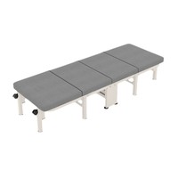 Lit de Sieste Convertible Moderne et Portable pour une Personne, Pliable pour la Maison, le Salon, l'Hôpital, l'École, avec Cadre Métallique et Tissu