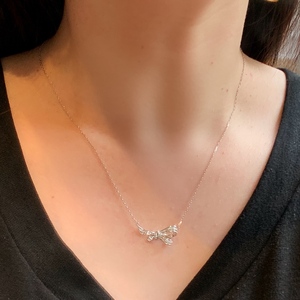 Xinfly Wholesale Fashion 18K <b>Solid</b> Gold Natural 0.26CT Butterfly Diamond <b>Necklace</b> for Women - Product Image 4