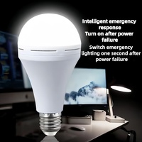 Ampoule LED d'urgence pour signalisation de sortie, basse tension, batterie au lithium rechargeable intelligente, 12W, autonomie d'urgence de 3-4 heures, camping, CRI élevé 90
