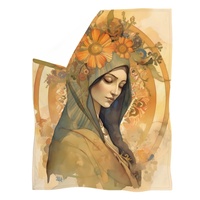 2024 personnalisé doux flanelle couverture polaire flanelle décor à la maison vierge marie impression sur demande mexique gros couvertures pour l'hiver