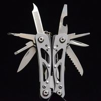 Porte-clés multifonction en acier inoxydable, couteau de poche, pinces, tournevis, mini-outil pliable portable, outil de survie en plein air, porte-clés EDS