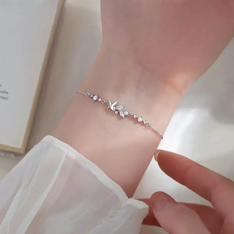 Großhandel New Diamond Butterfly Design Armband S925 Silber Winziges Armband für Mädchen
