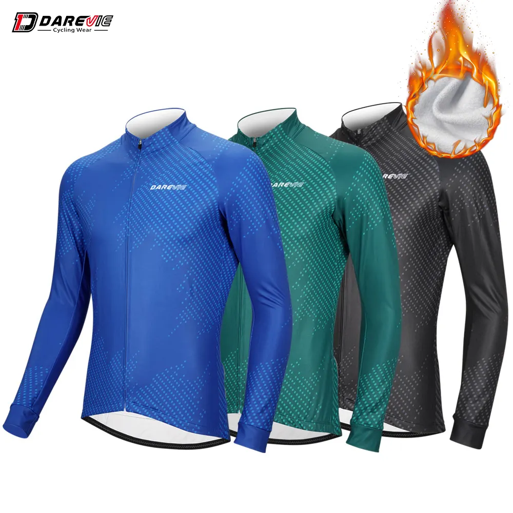DVJ149 Darevie Cycling Thermal Jersey Custom Cycling Clothing Men Winter Autumn Long Sleeves High Quality Ciclismo Ropa Invierno