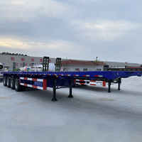 Semi-remorque plateau de haute qualité à 3 essieux, 40 tonnes, pour transport logistique avec attaches de conteneurs et points d'ancrage, à vendre