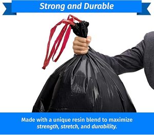 Bolsa de Basura Desechable de LDPE con Cierre de Lazo para Uso Doméstico, Bolsa de Plástico Negra de 30-33 Galones para Cocina y Jardín - Product Image 5