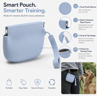 Sac à friandises pour animaux de compagnie en silicone VaryWell, étanche, pour friandises pour chats et poulets, pour l'entraînement en extérieur, pochette de récompense, accessoires pour chiens