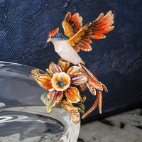 RORO Cadeau de décoration de maison de luxe pour l'entrée du bureau à domicile Lux Bird Style décoration de table Bling Bling verre transparent plateau à fruits bol