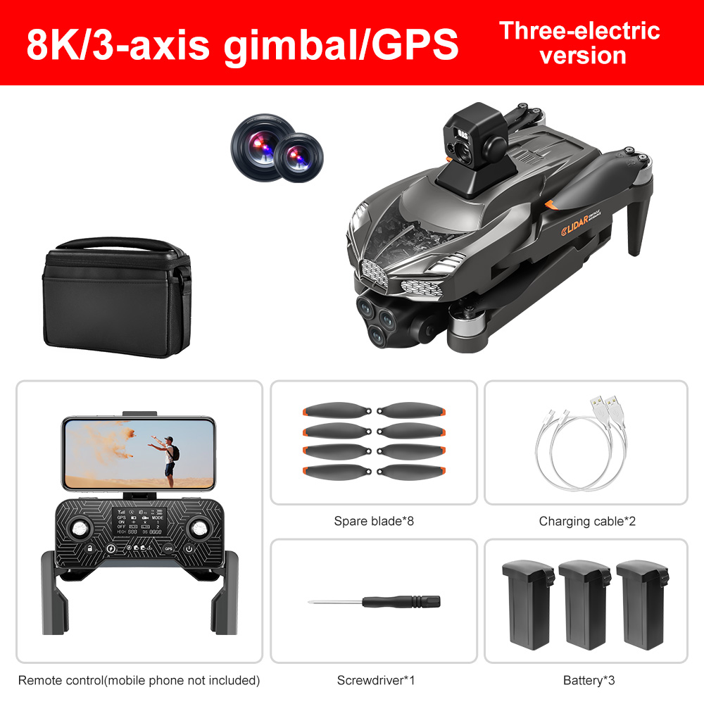 โดรนสีเงินพร้อมแบตเตอรี่ 3 ก้อน