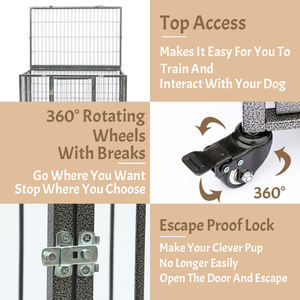 <span class=keywords><strong>Jaula</strong></span> plegable de acero de alta calidad <span class=keywords><strong>para</strong></span> mascotas, casa de perro de Metal con parte superior abierta, jaulas grandes <span class=keywords><strong>para</strong></span> <span class=keywords><strong>perros</strong></span> - Product Image 2