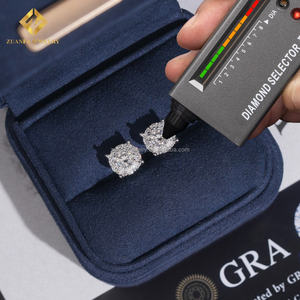 ต่างหูสตั๊ดฮิปฮอปประดับเพชรสำหรับ925เงิน VVS Moissanite - Product Image 2