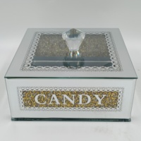 FOSUN Boîte à bonbons en cristal pour décoration de la maison Boîte à bonbons aux fruits pour dessert Boîte de stockage de chocolat avec logo personnalisé et couvercle