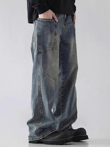 <span class=keywords><strong>Jeans</strong></span> micro-évasés pour hommes, style rétro américain, tendance, décontracté, lavé, coupe droite, pantalon de mode, 2025 - Product Image 1