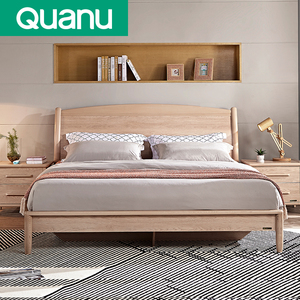 Bois, meuble <span class=keywords><strong>de</strong></span> lit moderne <span class=keywords><strong>de</strong></span> 1.8M, lit en chêne blanc, avec <span class=keywords><strong>table</strong></span> <span class=keywords><strong>de</strong></span> <span class=keywords><strong>chevet</strong></span>, bon marché - Product Image 5