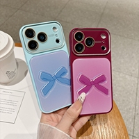 Coque de téléphone antichoc Ins Bling Glitter avec motif nœud 3D pour iPhone 18 Pro Max 17 16 15, protection en verre avec grande fenêtre