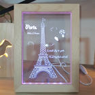 Nouveauté : Cadre photo lumineux personnalisable en bois, thème Amour, réutilisable, impression numérique avec logo personnalisé, décoration intérieure