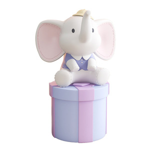 Cartoon <b>Elephant</b> Floor <b>Decoration</b> Resin Round Living Room Housewarming Gift - Product Image 5