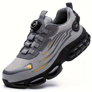 Zapatos de seguridad WOUDHONY para hombre, zapatillas de trabajo de malla transpirable con botones giratorios, zapatos de trabajo con punta de acero para hombre, botas de seguridad protectoras - Product Image 4
