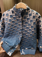 Blouson Bomber Imprimé 3D Contraste de Couleurs Style Japonais Haut de Gamme Nouvelle Collection Tendance Décontracté Coupe Ample Court Idéal pour les Trajets Quotidien Long